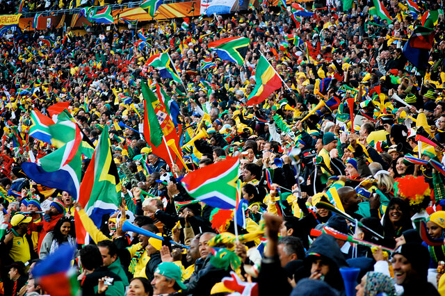 Avid fans amassed at the 2010 World Cup in South Africa. Image: Celso Flores