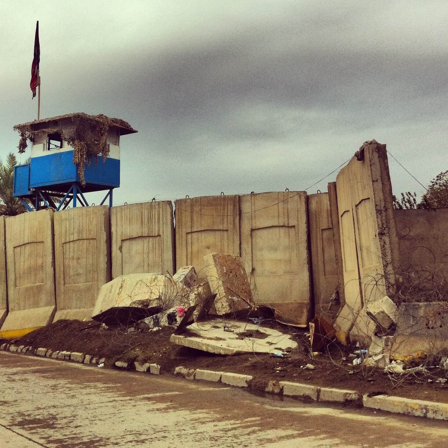 Barricades around the Republican Palace, Baghdad, in 2012.
