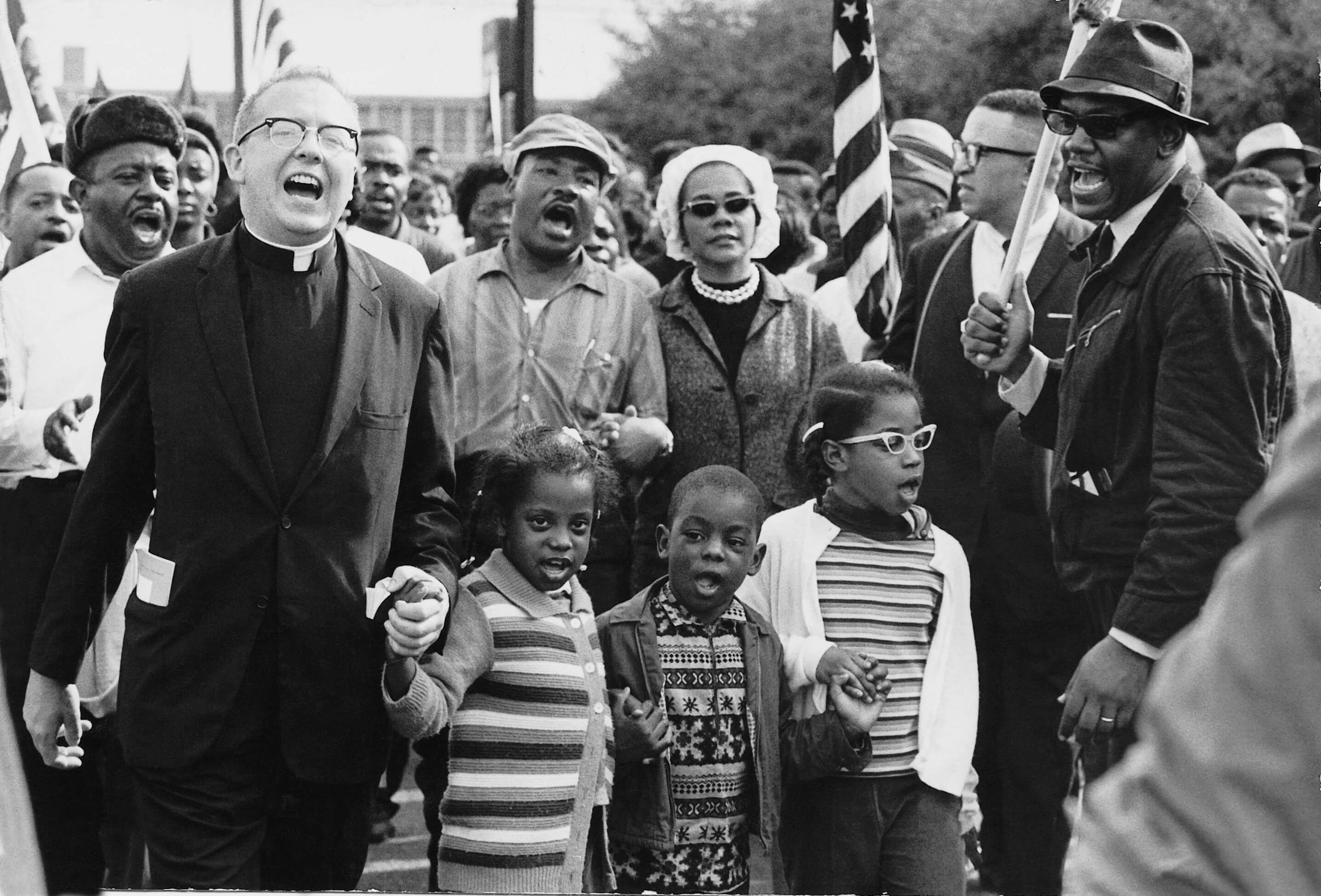 MLK leads the Selma to Montgomery march. Image: Abernathy Family