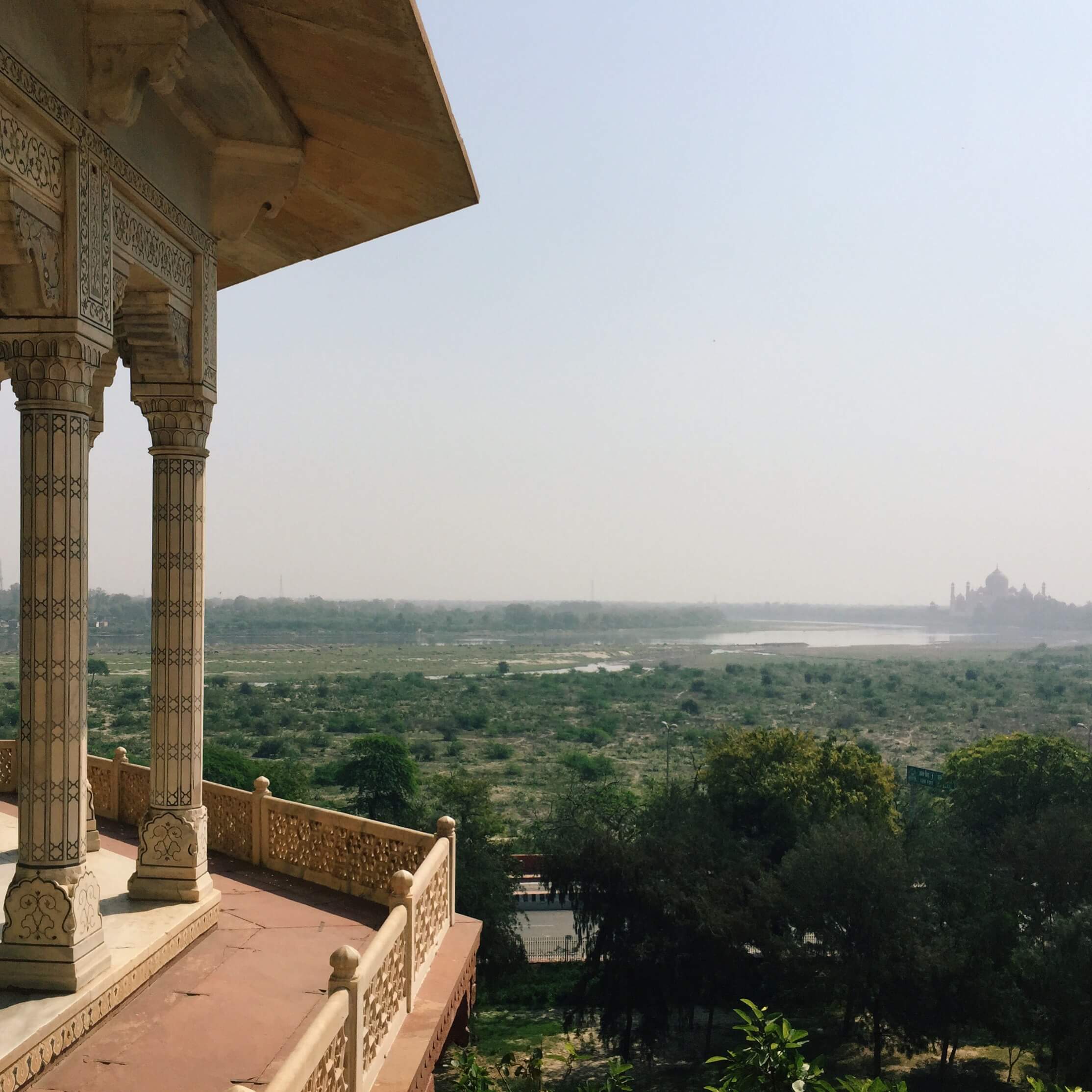 The first time I saw the Taj Mahal was from this balcony in the Agra fort. In this marble tower (Musaman Burj), the emperor Shah Jahan would stare out at the monument he had built for his wife Mumtaaz. The love for his wife was juxtaposed against the jealousy and desire for power of his son, who had Shah Jahan imprisoned here until his death. I remembered all the Arabian love and folklore stories with which I grew up, and I can only imagine the significance of visiting this site for the locals who grew up with the story of the Taj Mahal.