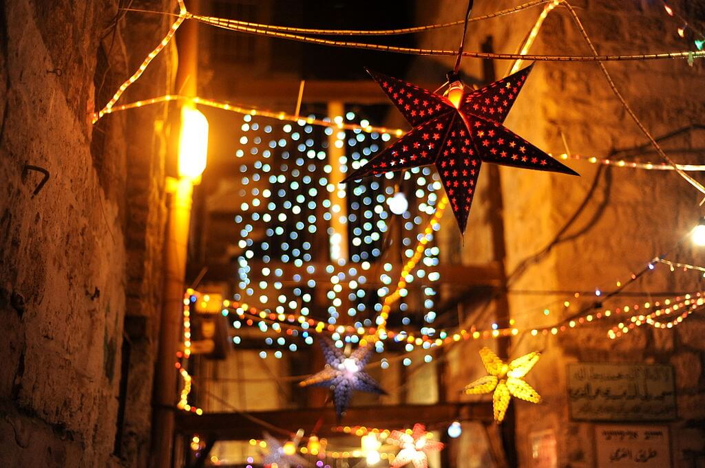 Jerusalem lights up for Ramadan. By: Guillaume Paumier.