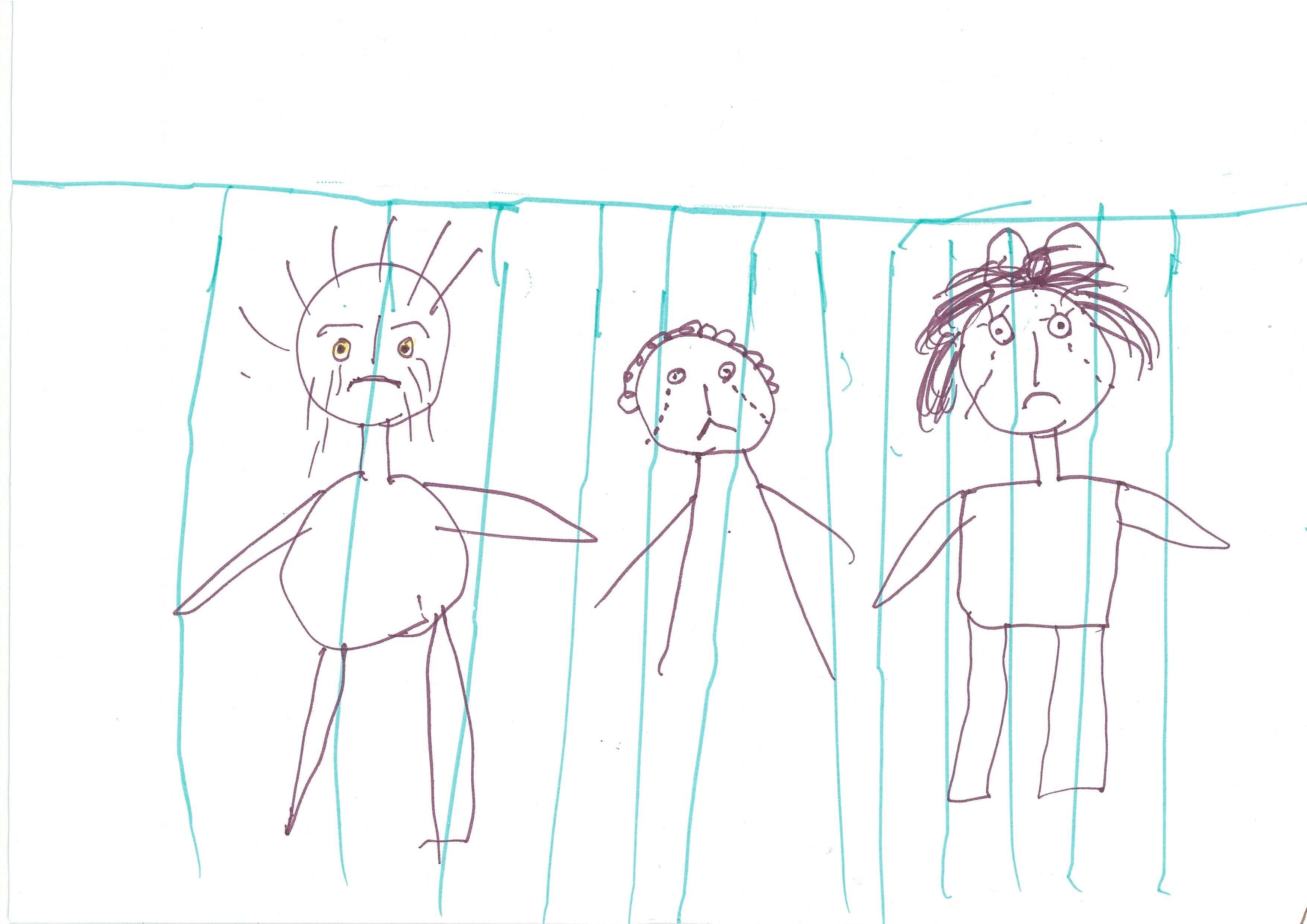 Many of the drawings submitted to the National Inquiry into Children in Immigration Detention 2014 depicted children in jail. Image: Australian Human Rights Commission. 