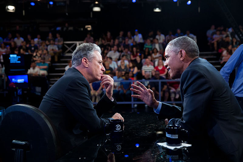 US President Barack Obama appeared seven times on The Daily Show with Jon Stewart. By: Pete Souza